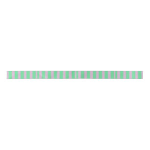 Vintage Mint Green Pink Stripe Christmas Tree Satin Ribbon