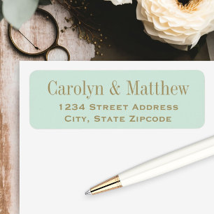 Vintage Mint Green Wedding Return Address