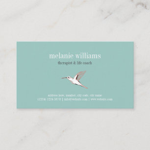 Vintage Mint hummingbird illustration elegant card