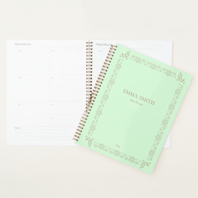 Vintage Mint Planner Plans & Notes (Display)