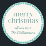 Vintage Mint Teal Green Geometric Dots Custom Classic Round Sticker<br><div class="desc">Vintage Mint Teal Green Geometric Dots Pattern Custom Classic Round Sticker</div>