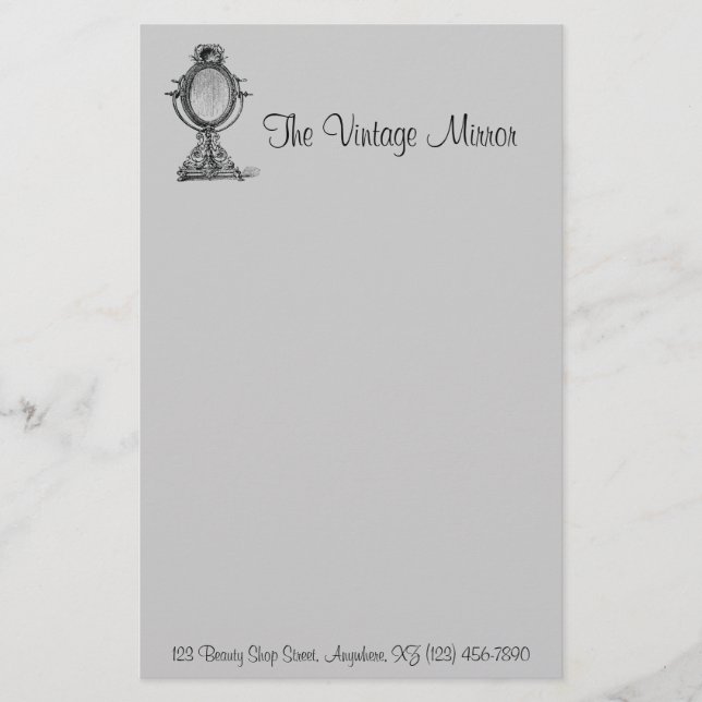 Vintage Mirror Stationery (Front)