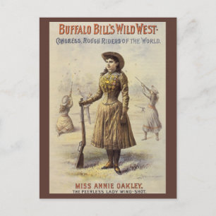 Vintage Miss Annie Oakley, Western Cowgirl Postcard