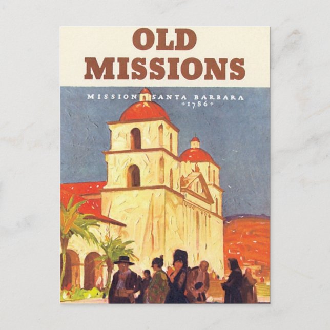 Vintage Missions Santa Barbara Postcard (Front)