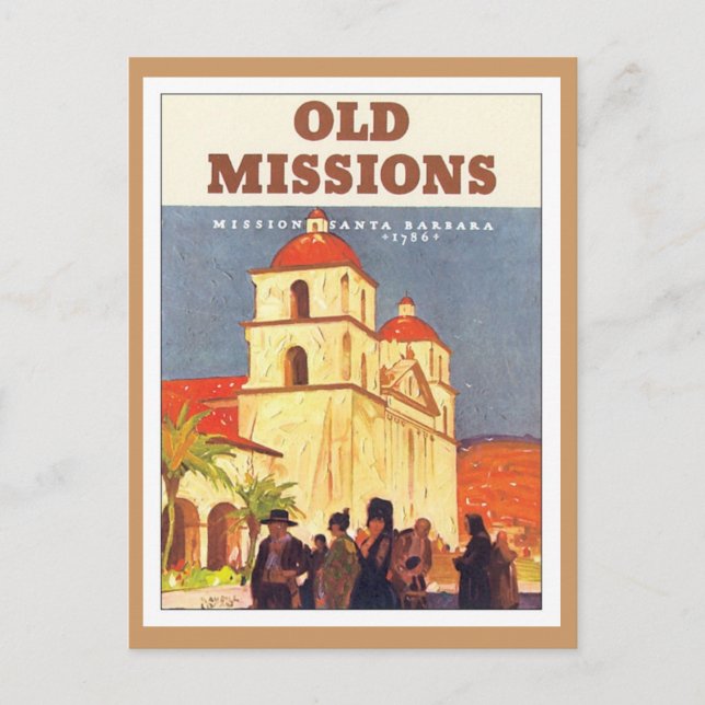 Vintage Missions Santa Barbara Postcard (Front)