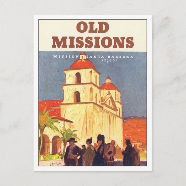 Vintage Missions Santa Barbara Postcard (Front)