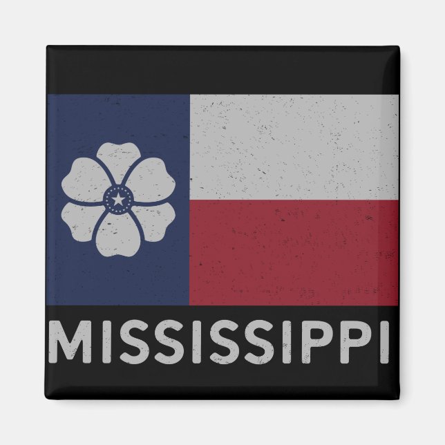 Vintage Mississippi Magnolia State Flag Redesign Magnet (Front)