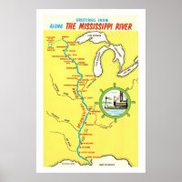 Vintage Mississippi River 20x30 Poster Print