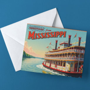 Vintage Mississippi Riverboat Postcard