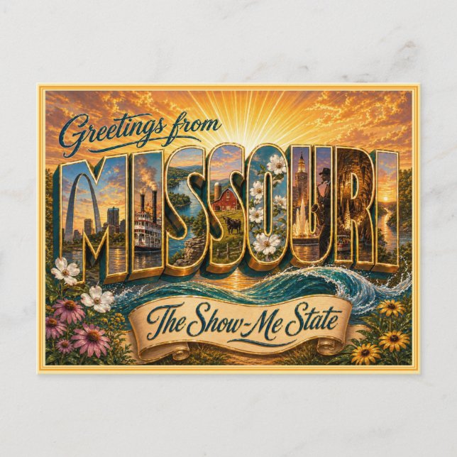 Vintage Missouri Greeting From Postcard (Front)
