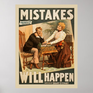 Vintage Mistakes Happen Poster