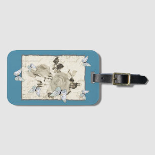 Vintage mit Schmetterlingen Luggage Tag