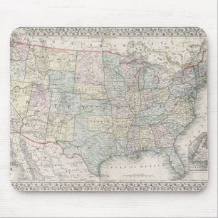 Vintage Mitchell Map of the United States (1867) Mouse Pad