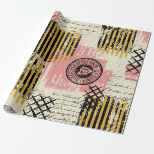 Vintage Mixed-Media Collage - Distressed Paper