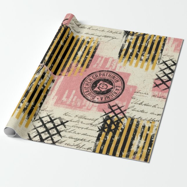 Vintage Mixed-Media Collage - Distressed Paper (Unrolled)