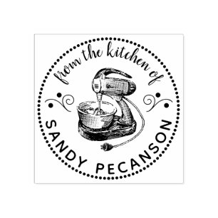 Vintage mixer personalised from the kitchen of rubber stamp