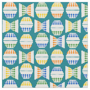 Vintage Mixing Bowls with Polka Dots Patterned Fabric