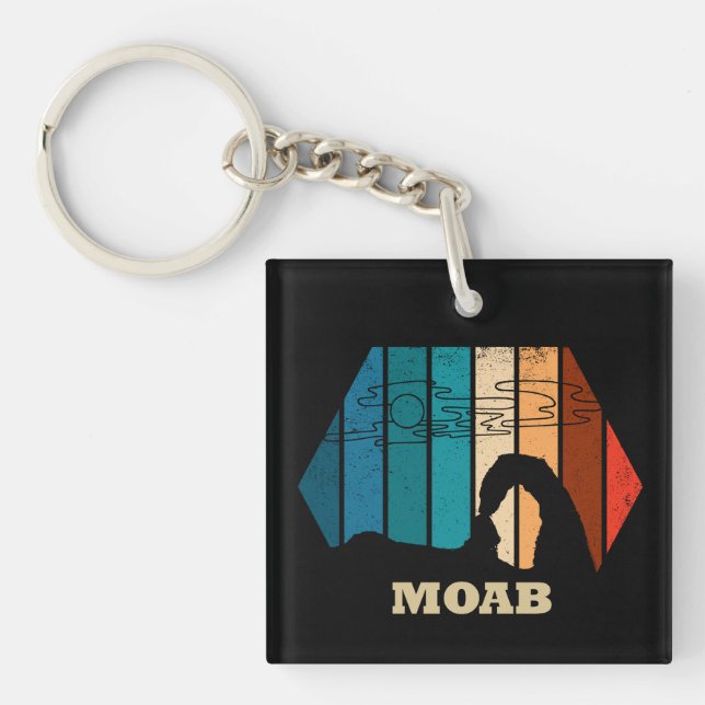 Vintage Moab - Utah - Arches National Park Key Ring (Front)