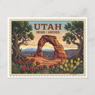 Vintage Moab Utah Arches National Park Travel Postcard