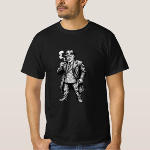Vintage Mobster Gangster Cigar Smoking Mob T-Shirt