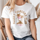 Vintage Mocha Mouse "Sunset Chasers Club" T-Shirt<br><div class="desc">Join the adventure with the Vintage Mocha Mouse "Sunset Chasers Club" T-Shirt. This playful design features a charming mocha-toned mouse enjoying the golden hour, set against a retro sunset backdrop. Perfect for sunset lovers, dreamers, and anyone who chases life’s most beautiful moments. The vintage-inspired colours and whimsical art make it...</div>
