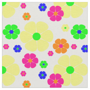 vintage mod floral groovy fabric
