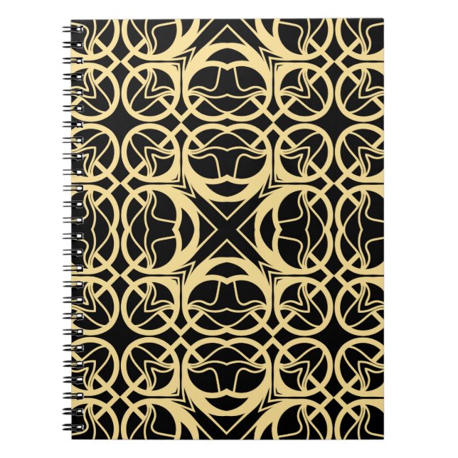 Vintage modern art deco abstract geometric seamles notebook (Front)