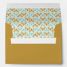 Vintage Modern Art Deco Mint & Gold Wedding