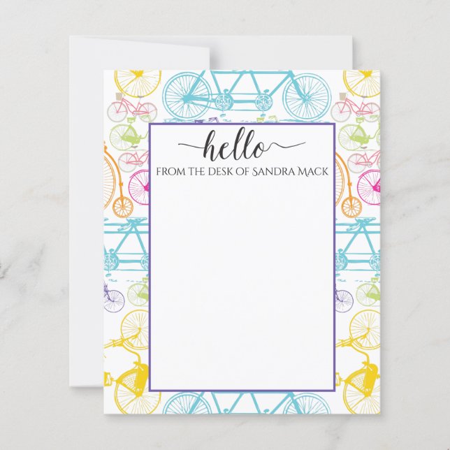 Vintage Modern Bicycle Bright Colour Neon Pattern (Front)