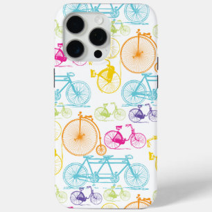 Vintage Modern Bicycle Bright Colour Neon Pattern iPhone 15 Pro Max Case