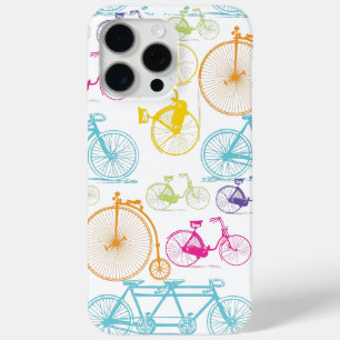 Vintage Modern Bicycle Bright Colour Neon Pattern iPhone 15 Pro Max Case