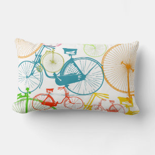 Vintage Modern Bicycle Bright Colour Neon Pillow