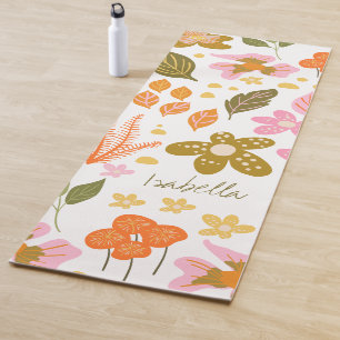 Vintage Modern Botanical Spring Floral Custom Yoga Mat