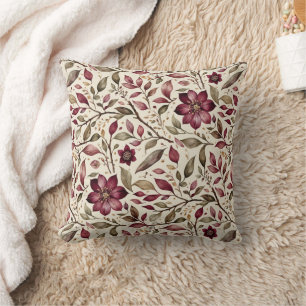 Vintage Modern Cranberry Flora Cushion