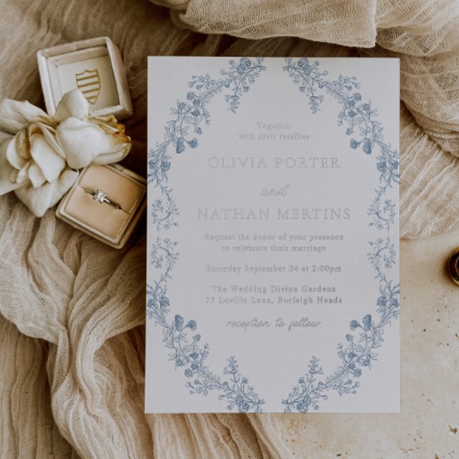 Vintage Modern Elegance Floral Wedding Silver (Creator Uploaded)