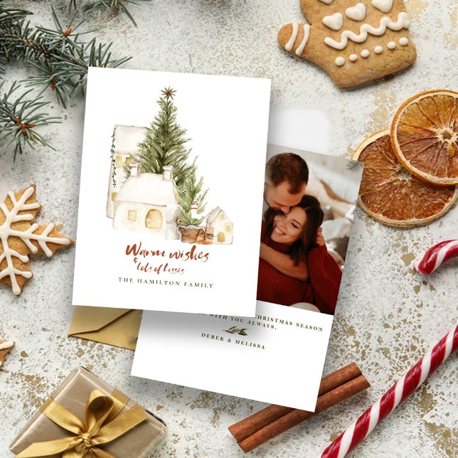  Vintage Modern Family Christmas Photo  Holiday Card (Creator Uploaded)