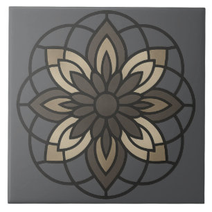 Vintage-Modern Floral Geometry Tile