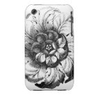Vintage Modern Flower Design in Black and White