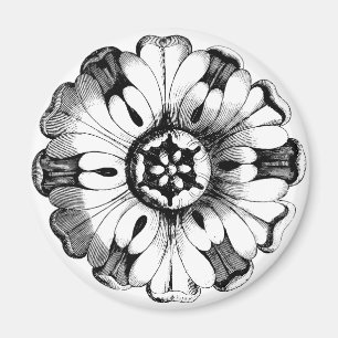 Vintage Modern Flower Medallion Magnet