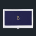 VINTAGE MODERN GOLD and NAVY MONOGRAM Card Case<br><div class="desc">Coordinates with the VINTAGE MODERN GOLD and NAVY INITIAL MONOGRAM LOGO Business Card Templates. © 1201AM CREATIVE</div>