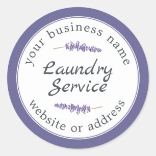 Vintage Modern Laundry Service Business Name Class Classic Round Sticker