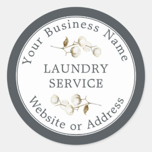 Vintage Modern Laundry Service Business Name Classic Round Sticker