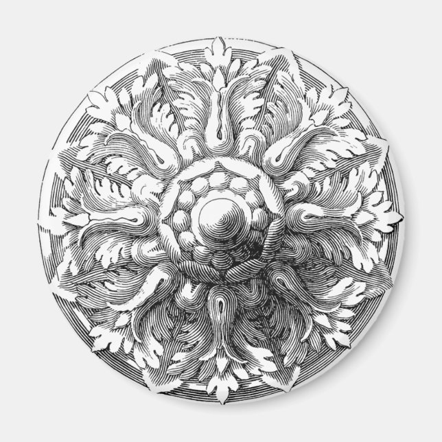 Vintage Modern Leaf Medallion Magnet (Front)