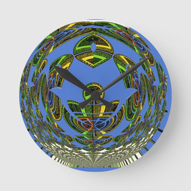 Vintage modern Motif Round Clock (Front)