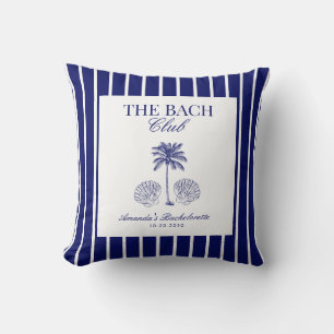 Vintage Modern Navy Beach Bachelorette Club Cushion
