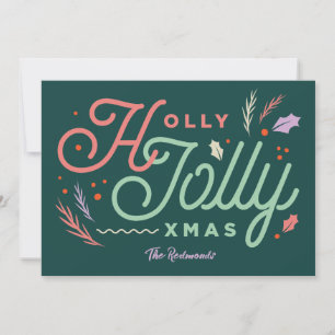 Vintage Modern Pine Green Xmas card