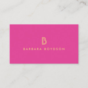 VINTAGE MODERN PINK and GOLD INITIAL MONOGRAM LOGO Business Card