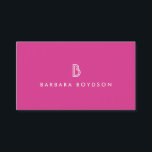 VINTAGE MODERN PINK and WHITE INITIAL MONOGRAM Business Card<br><div class="desc">The stylised initial(s) for your name or business name becomes a classic,  modern logo on this luxe business card template. Perfect for any industry. © 1201AM CREATIVE</div>