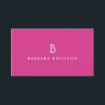 VINTAGE MODERN PINK and WHITE INITIAL MONOGRAM Business Card<br><div class="desc">The stylised initial(s) for your name or business name becomes a classic,  modern logo on this luxe business card template. Perfect for any industry. © 1201AM CREATIVE</div>