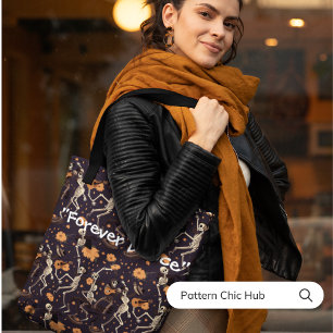 Vintage Modern Skeleton Dance Funny Halloween Vibe Tote Bag